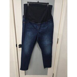 Isabel Maternity by Ingrid & Isabel Size 16/33R Blue Skinny Jeans Over Belly